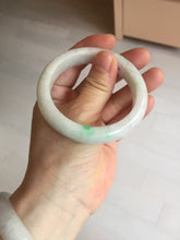 Load image into Gallery viewer, 53.2mm certificated Type A 100% Natural sunny green white(白底青) Jadeite Jade bangle BN74-3873
