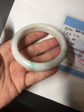 Load image into Gallery viewer, 55.7mm Certified Type A 100% Natural sunny green white Jadeite Jade bangle BP44-3179
