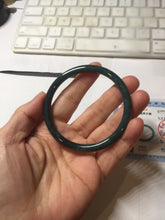 Load image into Gallery viewer, 57.3mm Certified Type A 100% Natural light green/blue/gray Guatemala slim round cut Jadeite bangle BP223-1022
