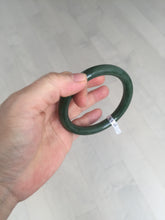 Load image into Gallery viewer, 57.2mm certified 100% Natural dark green black (碧玉) round cut nephrite Jade bangle HF124-1583
