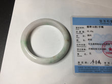 Load image into Gallery viewer, 53mm Certified Type A 100% Natural sunny green white(白底青) Jadeite Jade bangle BP45-3174
