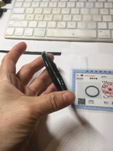 Load image into Gallery viewer, 57.3mm Certified Type A 100% Natural light green/blue/gray Guatemala slim round cut Jadeite bangle BP223-1022
