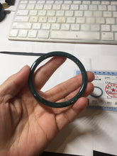 Load image into Gallery viewer, 57.3mm Certified Type A 100% Natural light green/blue/gray Guatemala slim round cut Jadeite bangle BP223-1022
