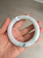 Load image into Gallery viewer, 卖了 60mm certified Type A 100% Natural light sunny green white purple chubby round cut Jadeite Jade bangle BQ70-8570
