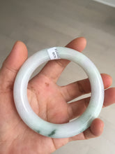 Load image into Gallery viewer, 卖了 60mm certified Type A 100% Natural light sunny green white purple chubby round cut Jadeite Jade bangle BQ70-8570
