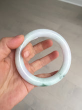 Load image into Gallery viewer, 卖了 60mm certified Type A 100% Natural light sunny green white purple chubby round cut Jadeite Jade bangle BQ70-8570
