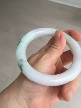 Load image into Gallery viewer, 卖了 60mm certified Type A 100% Natural light sunny green white purple chubby round cut Jadeite Jade bangle BQ70-8570
