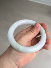 Load image into Gallery viewer, 卖了 60mm certified Type A 100% Natural light sunny green white purple chubby round cut Jadeite Jade bangle BQ70-8570
