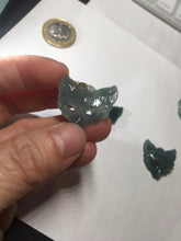 Load image into Gallery viewer, 100% natural type A dark green/gray Guatemala jadeite jade fox mask pendant necklace BP176
