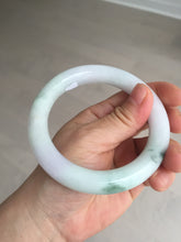 Load image into Gallery viewer, 卖了 60mm certified Type A 100% Natural light sunny green white purple chubby round cut Jadeite Jade bangle BQ70-8570
