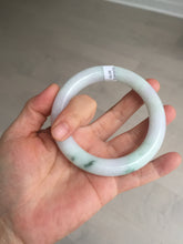 Load image into Gallery viewer, 卖了 60mm certified Type A 100% Natural light sunny green white purple chubby round cut Jadeite Jade bangle BQ70-8570
