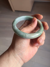 Load image into Gallery viewer, 55.7mm certified 100% natural type A green/yellow/gray jadeite jade bangle AU53-0246
