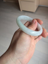 Load image into Gallery viewer, 47.5mm certified 100% natural Type A icy watery green white  oval jadeite jade bangle BP46-9356
