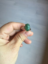 Load image into Gallery viewer, 100% natural type A green four-prong jadeite jade ring BP143
