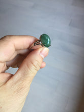 Load image into Gallery viewer, 100% natural type A green four-prong jadeite jade ring BP143
