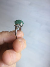 Load image into Gallery viewer, 100% natural type A green four-prong jadeite jade ring BP143
