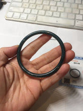 Load image into Gallery viewer, 60.2mm Certified Type A 100% Natural light green/blue/gray Guatemala slim round cut Jadeite bangle BP209-1026
