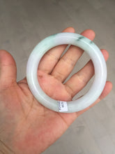 Load image into Gallery viewer, 卖了 60mm certified Type A 100% Natural light sunny green white purple chubby round cut Jadeite Jade bangle BQ70-8570
