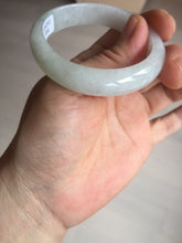 Load image into Gallery viewer, 47.5mm certified 100% natural Type A icy watery green white  oval jadeite jade bangle BP46-9356
