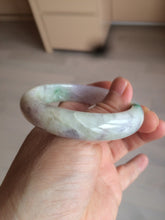 Load image into Gallery viewer, 53mm 100% natural certified sunny green/purple jadeite jade bangle AF82-2528
