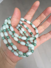 Load image into Gallery viewer, 100% natural type A light green jadeite jade beads bracelet group BQ76
