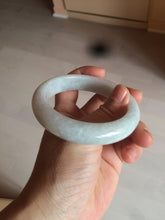 Load image into Gallery viewer, 58.3mm Certified 100% natural Type A light green/white chubby jadeite jade bangle BF78-4501
