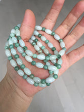 Load image into Gallery viewer, 100% natural type A light green jadeite jade beads bracelet group BQ76
