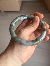 Load image into Gallery viewer, 58.4mm Certified Type A 100% Natural dark green/purple/gray round cut Jadeite Jade bangle AU24-0244
