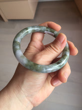 Load image into Gallery viewer, 58.4mm Certified Type A 100% Natural dark green/purple/gray round cut Jadeite Jade bangle AU24-0244
