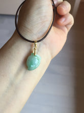 Load image into Gallery viewer, Type A 100% Natural icy watery sunny green/purple/white Jadeite Jade Peach Pendant group PA137
