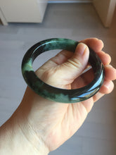Load image into Gallery viewer, 58.8mm Certified 100% natural Type A dark green/black(绿水墨)  jadeite jade bangle pb55-9772
