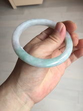 Load image into Gallery viewer, 56.5mm certified 100% natural type A white/light green white purple jadeite jade bangle AH96-0543
