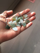 Load image into Gallery viewer, 18x11mm Type A 100% icy watery natural green blue purple white seashell/wing jadeite Jade Pendant necklace group F156
