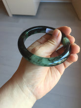 Load image into Gallery viewer, 58.8mm Certified 100% natural Type A dark green/black(绿水墨)  jadeite jade bangle pb55-9772
