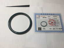 Load image into Gallery viewer, 58.8mm Certified Type A 100% Natural light green/blue/gray Guatemala slim round cut Jadeite bangle BP210-1021
