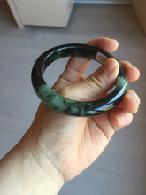 Load image into Gallery viewer, 58.8mm Certified 100% natural Type A dark green/black(绿水墨)  jadeite jade bangle pb55-9772
