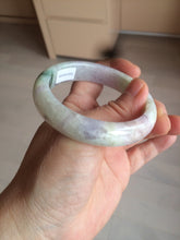 Load image into Gallery viewer, 53mm 100% natural certified sunny green/purple jadeite jade bangle AF82-2528
