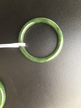 Load image into Gallery viewer, 57.2mm certified 100% Natural dark green black (碧玉) round cut nephrite Jade bangle HF124-1583
