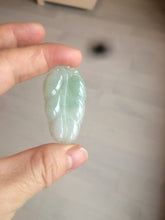 Load image into Gallery viewer, Certified type A 100% Natural icy watery green Jadeite Jade leaf pendant BH59-2-2610
