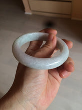 Load image into Gallery viewer, 58.3mm Certified 100% natural Type A light green/white chubby jadeite jade bangle BF78-4501
