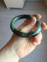 Load image into Gallery viewer, 58.8mm Certified 100% natural Type A dark green/black(绿水墨)  jadeite jade bangle pb55-9772

