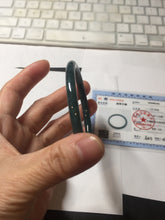 Load image into Gallery viewer, 58.8mm Certified Type A 100% Natural light green/blue/gray Guatemala slim round cut Jadeite bangle BP210-1021
