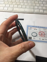 Load image into Gallery viewer, 58.8mm Certified Type A 100% Natural light green/blue/gray Guatemala slim round cut Jadeite bangle BP210-1021
