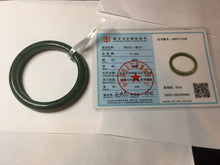 Load image into Gallery viewer, 58.8mm certified 100% Natural dark green black (碧玉) round cut nephrite Jade bangle HF122-1585
