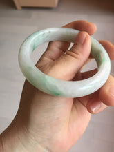 Load image into Gallery viewer, Shopify only. 55.7mm certified 100% natural icy watery light white/sunny green jadeite jade bangle BN73-9363
