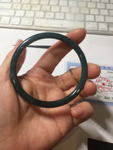 Load image into Gallery viewer, 58.8mm Certified Type A 100% Natural light green/blue/gray Guatemala slim round cut Jadeite bangle BP210-1021

