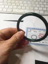 Load image into Gallery viewer, 58.8mm Certified Type A 100% Natural light green/blue/gray Guatemala slim round cut Jadeite bangle BP210-1021
