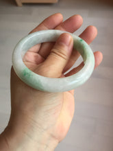 Load image into Gallery viewer, Shopify only. 55.7mm certified 100% natural icy watery light white/sunny green jadeite jade bangle BN73-9363
