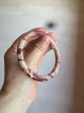 Load image into Gallery viewer, 60.5mm 100% natural red/pink slim round cut red jasper stone bangle XY87
