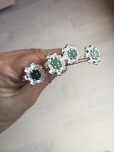 Load image into Gallery viewer, 100% natural type A icy watery green dark green jadeite jade bead hairpin BP135
